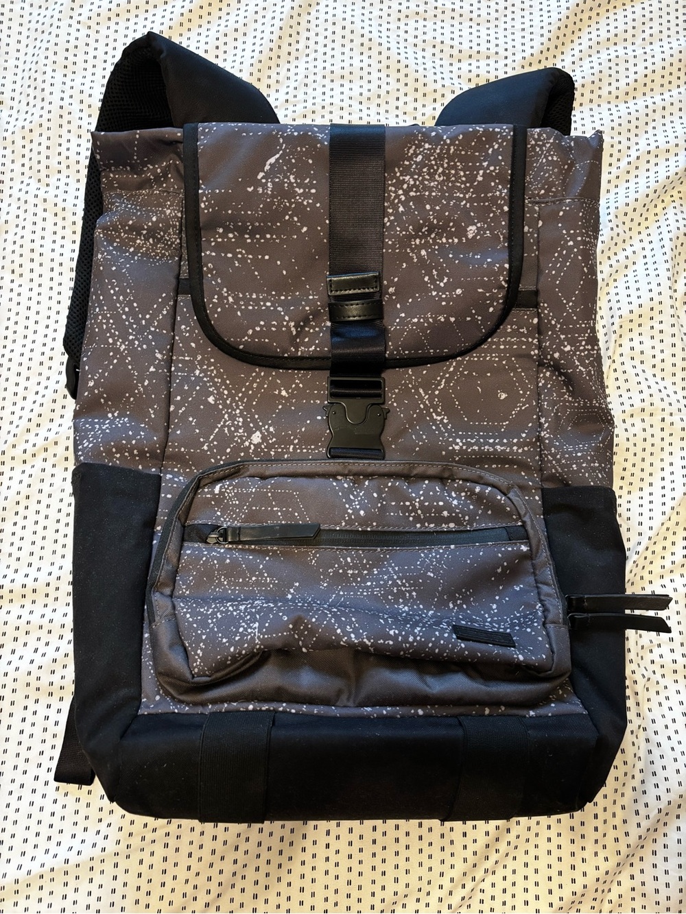 OGIO Black and Gray Speckled Roll-Top Backpack